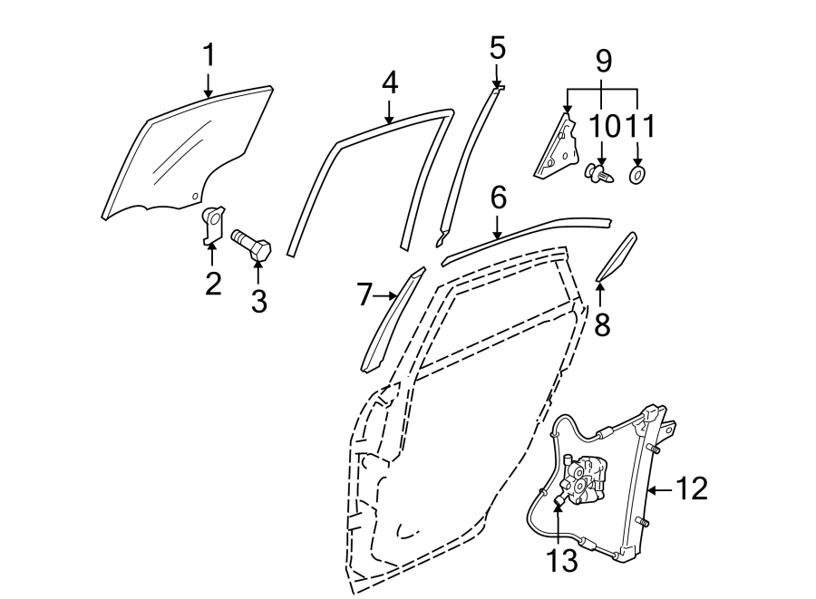 Mazda 3 Guide Channel GUIDE LEFT L G Run BP4K73603 Walser