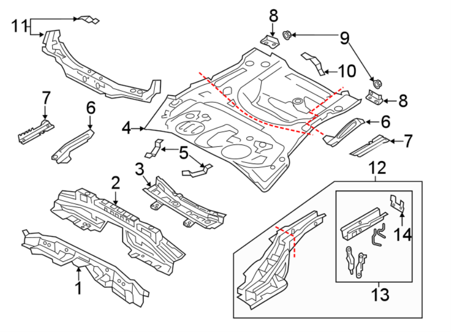 Mazda CX-3 Frame Rail End Bracket. FLOOR, BODY, REAR, RAILS, Left ...