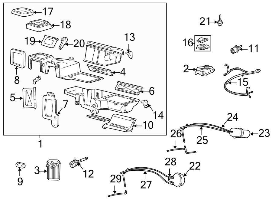 Mazda B4000 A/c evaporator core vacuum reservoir. Vacuum, 2wd