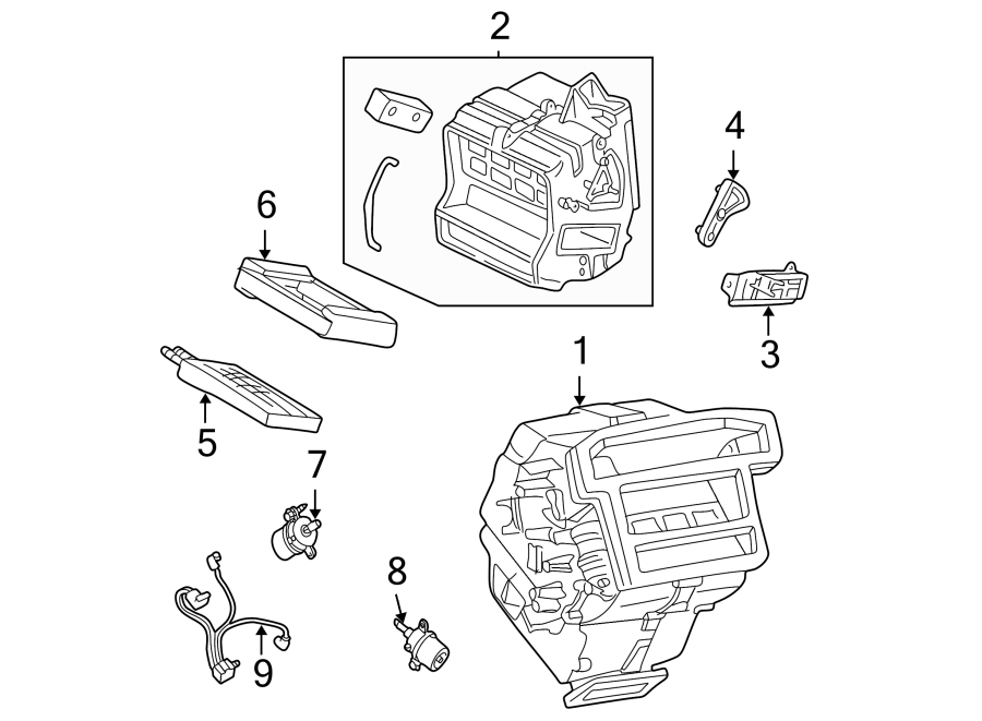 Mazda Tribute Heater Core Case. Control, TE. Heater Core Case ...