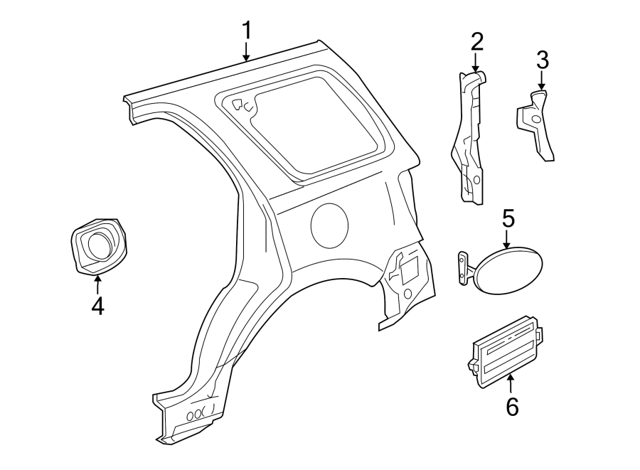 Mazda Tribute Pillar. Reinforced. Right (r), rear - outer. Body d ...