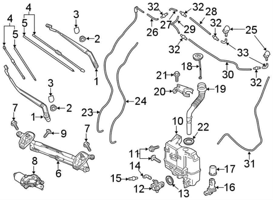 Mazda CX-9 Windshield Washer Hose. # 2. WIPER, PartQualifier, Front