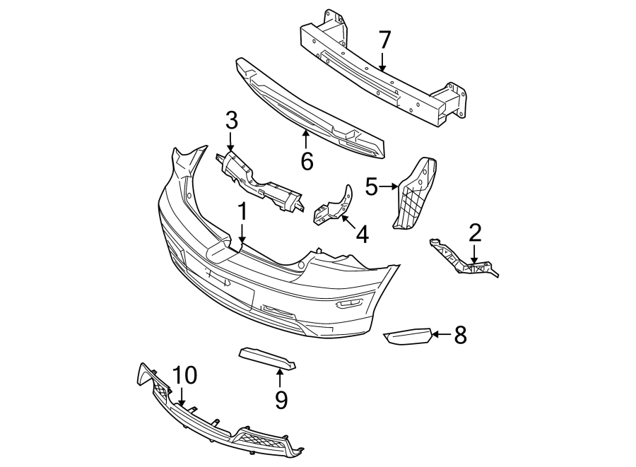 Mazda 3 Bumper Cover Support Rail Bracket. HATCHBACK. Right, REAR ...