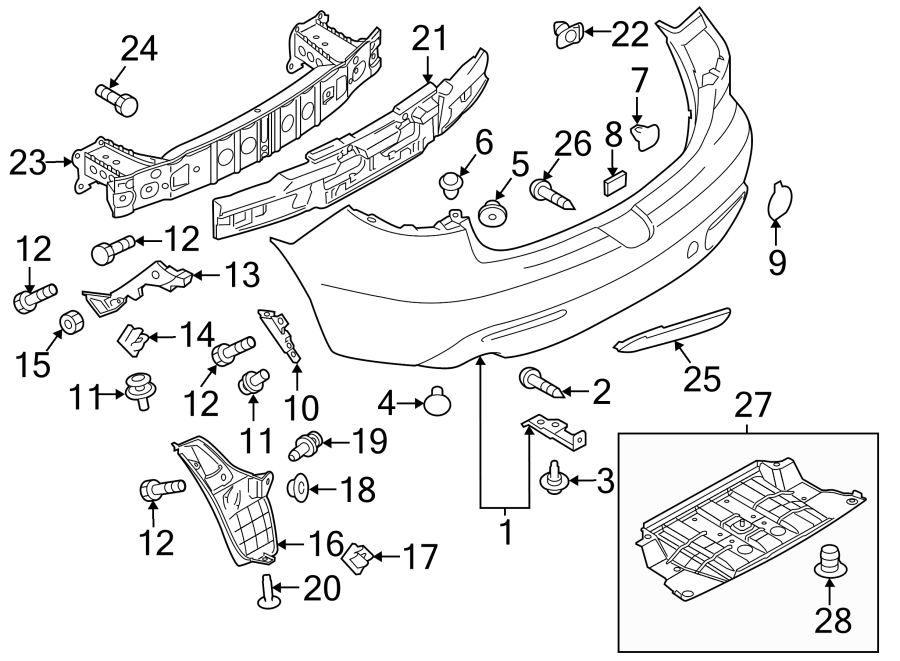 Mazda 3 Bumper cover. BUMPER, REAR. SEDAN. SEDAN, 2.5L BBN250221KBB