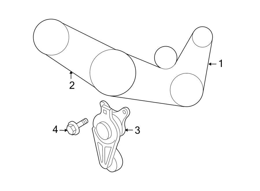 Mazda CX9 Bolt. Water. Tensioner. Pump. Belt. 1. 3.7 LITER