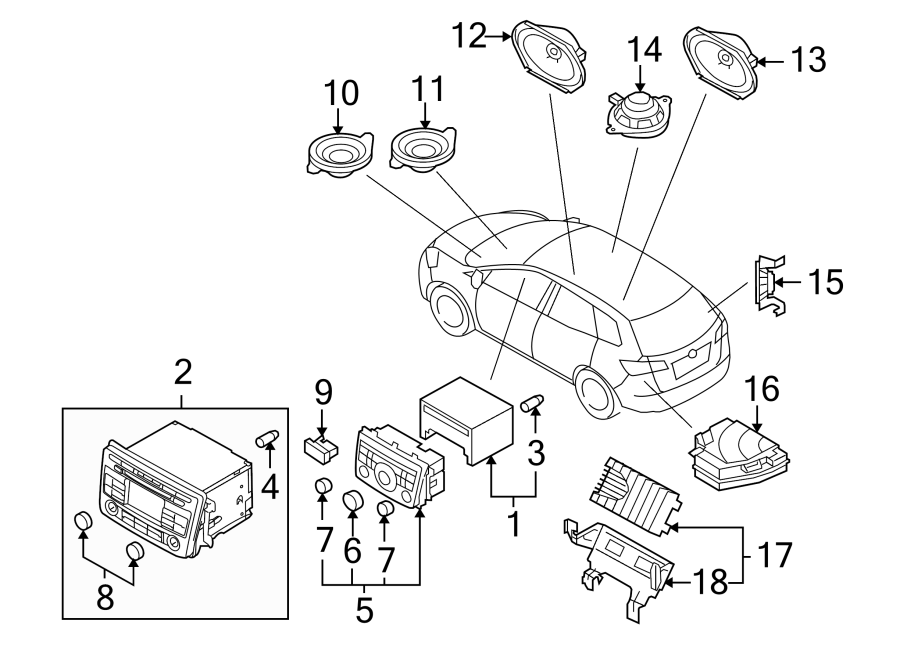 Mazda CX9 Radio cushion. RUBBER, ET/ED COMBINATION. (Rear). Included