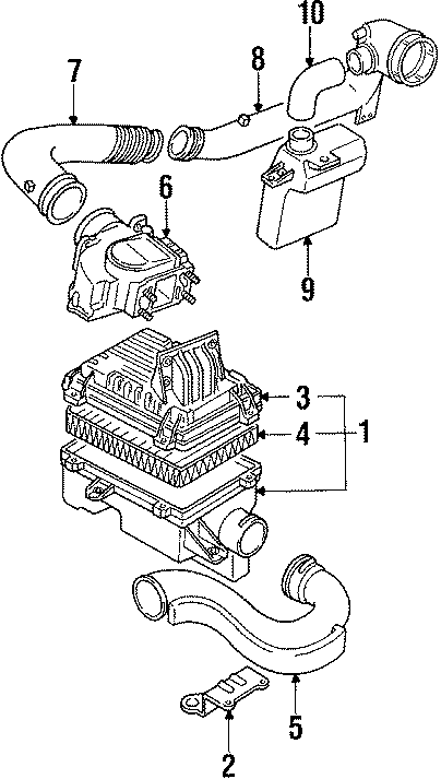 Mazda MIATA Hose, air. 1990-93. Intake, engine - B61P13206A | Walser