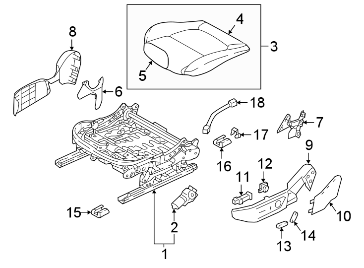 Mazda 3 Cushion. Seat. (l). Left. Japan built, seat cushion, leather ...