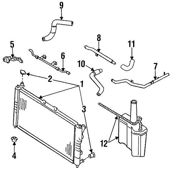 Mazda 626 Hose. (Upper). 4 CYLINDER. 626, MX6; 4 Cyl. 626, MX6; w/o