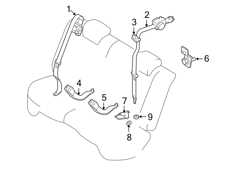 Mazda CX7 Seat Belt Receptacle. Sand. Left, Rear, PartQualifier